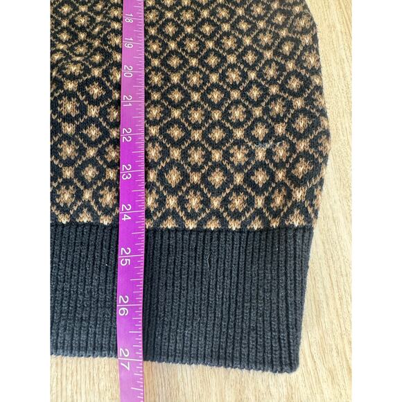 Claiborne Vintage 100% Cotton Diamond Printed Pattern Crewneck Sweater - Size L - Picture 8 of 9